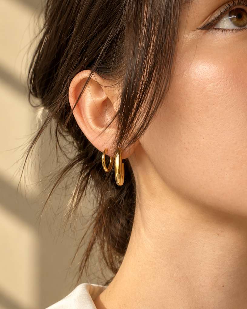 Kristen Rectangle Hoop Earrings